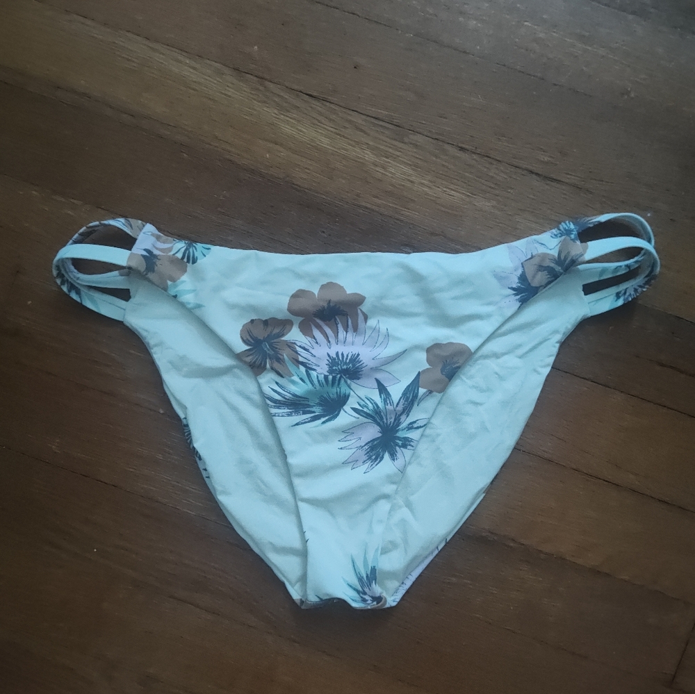 White Floral Bathing Suit Bottom